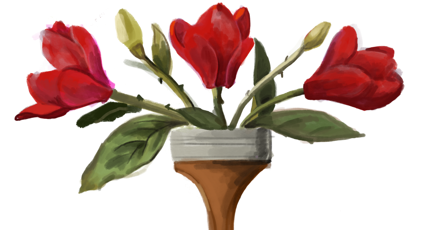 Flower Paintbrush Digital Artwork by Miami Romantic Artist Yashiva Robinson