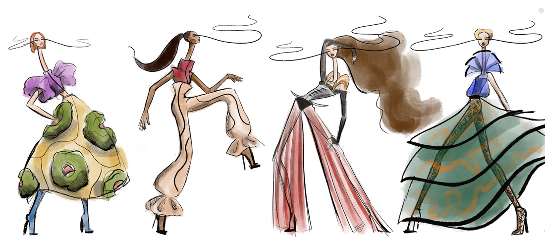Cartoons Reimagined as Fashion Illustrations