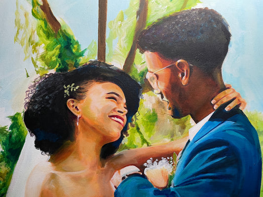 Acrylic Live Wedding Painting Close Up by Miami Artist Yashiva Robinson 1