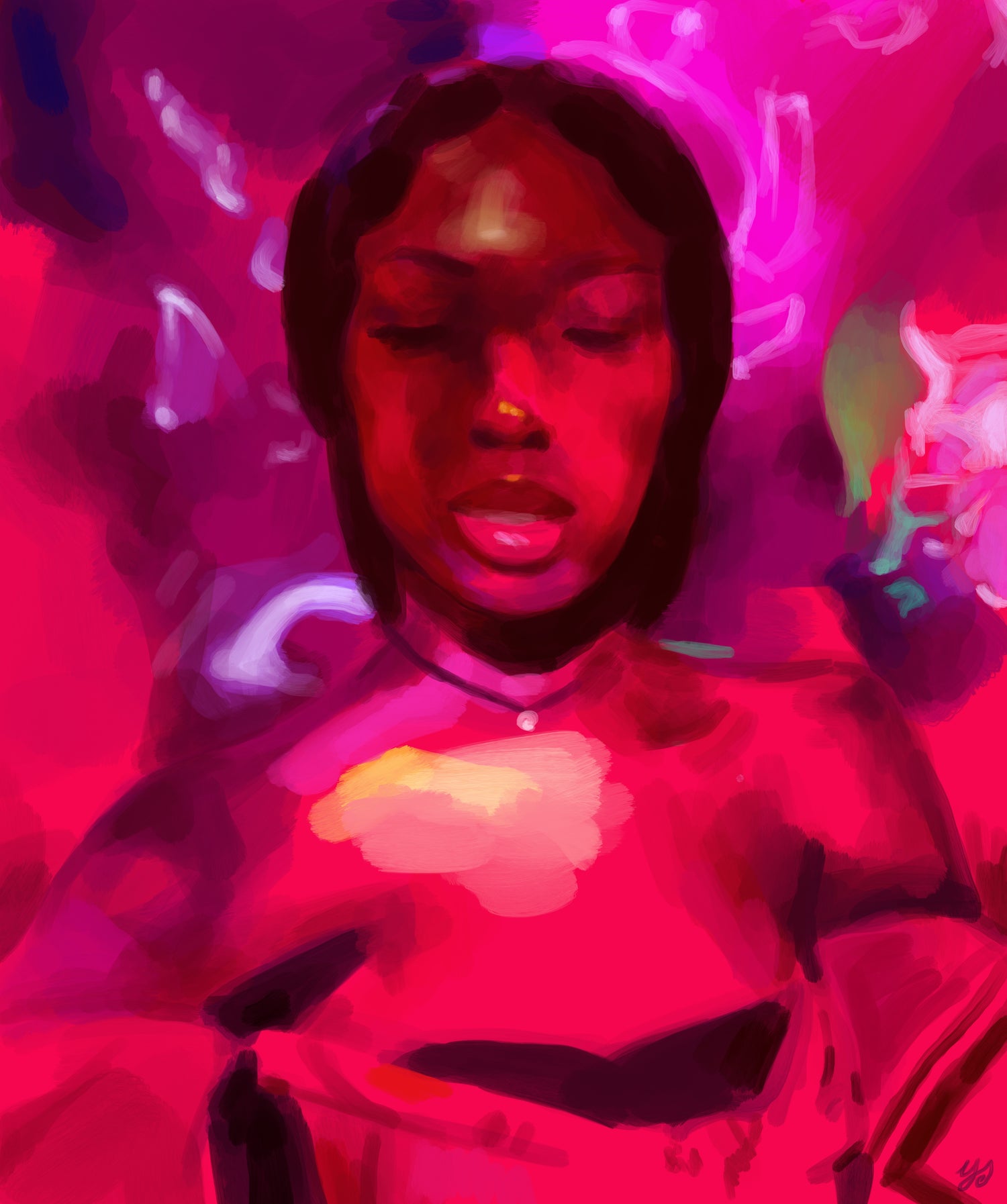 Digital self portrait study by Miami Fashion and Fine Artist Yashiva Robinson