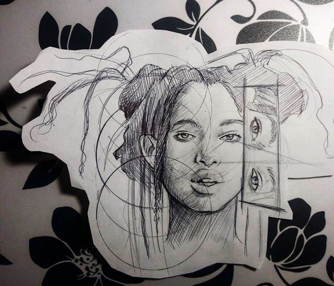 Willow Pen Sketch of alternate view by Miami Fashion Illustrator Yashiva Robinson